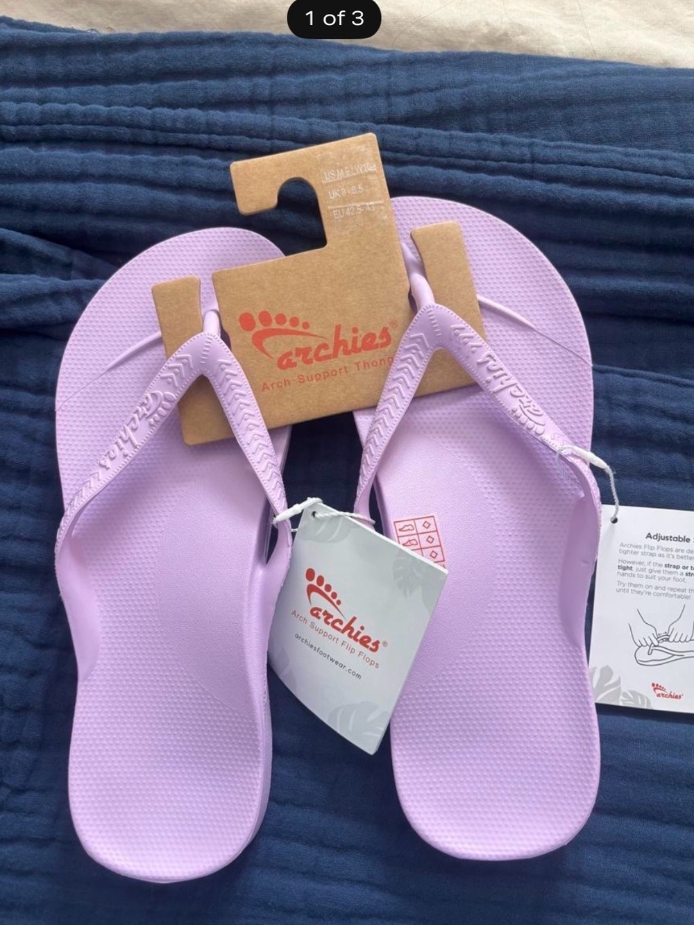 Archies Women's Lavender Arch Support Flip Sandals